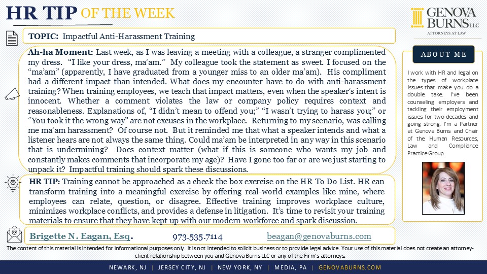 HR Tip of the Week: Impactful Anti-Harassment Training